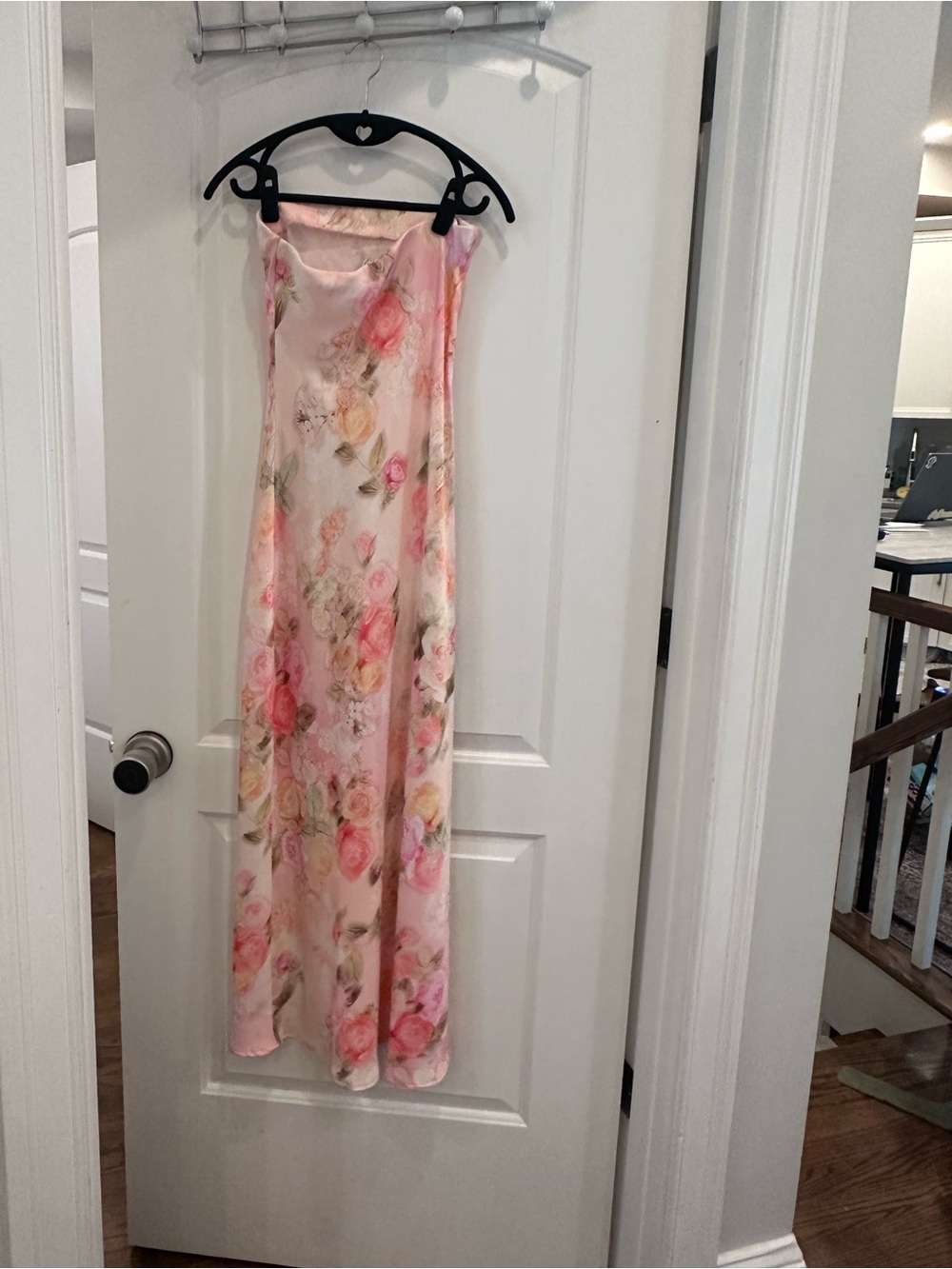RESA Pink and Peach Floral Strapless Dress - Picture 3 of 4